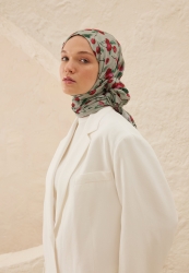 CHERRY PATTERN RAMI HIJAB SOFT GREEN