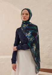 ESTELLE PATTERNED RAMI HIJAB NAVY BLUE