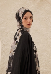 DORA PATTERN RAMI HIJAB ANTHRACITE