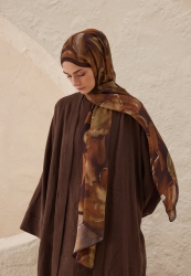 DARK GARDEN PATTERN RAMI HIJAB BROWN