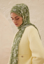 DAISY PATTERN RAMI HIJAB KHAKI