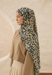 LEOPARD PATTERN RAMI HIJAB SOFT GREEN