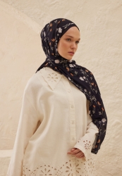 SOFT FLOWERS PATTERN RAMI HIJAB DARK BLUE