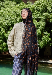 CHERRY PATTERN RAMI HIJAB NAVY BLUE