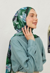 LAVINIA PATTERN RAMI HIJAB DARK GREEN