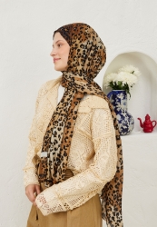 LEOPAR DESEN RAMİ ŞAL CAMEL