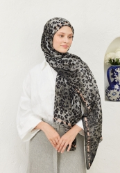 LEOPARD PATTERN RAMI HIJAB BLACK