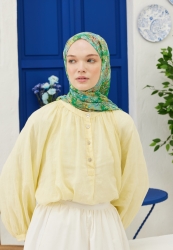 TINY BOUGUET PATTERN RAMI HIJAB OCEAN