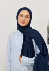 JERSEY COTTON HIJAB LIGHT NAVY BLUE