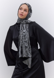 LUXURY SHINE HIJAB BLACK-SILVER