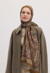 NORDIC PAISLEY DESEN ŞAL CAMEL