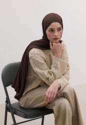 BAMBOO COMBED HIJAB BITTER BROWN