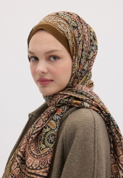 NORDIC PAISLEY DESEN ŞAL CAMEL