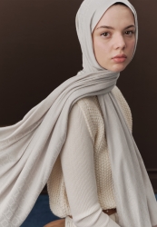 PREMIUM WOOL PLAIN HIJAB SILVER