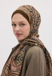 NORDIC PAISLEY DESEN ŞAL CAMEL