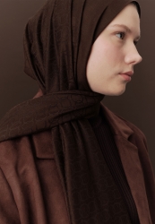 PREMIUM WOOL PLAIN HIJAB DARK BROWN