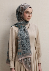 ADELLA PATTERN SILK CREPE HIJAB BEIGE