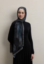 AMELIA PATTERN SILK CREPE HIJAB DUSTY COFFEE