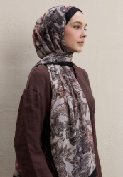 MEVA PATTERN SILK CREPE HIJAB BLACK